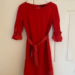 Banana Republic, Petite 00, Red Knee-Length Dress